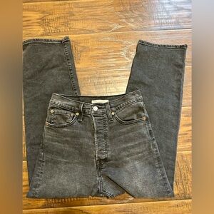 Levi's Black Ribcage Straight Ankle Jeans